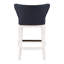 Tabouret de bar bleu en similicuir et bois blanc
