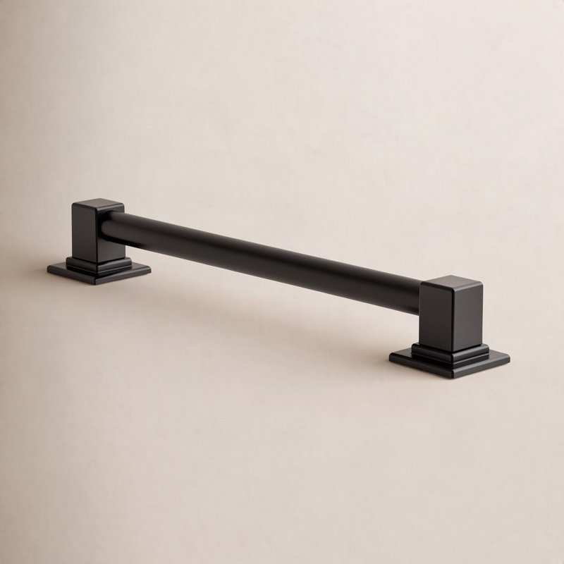 Barre d'appui 90 degrés 42 po Designer, L 20,96 po, Noir mat
