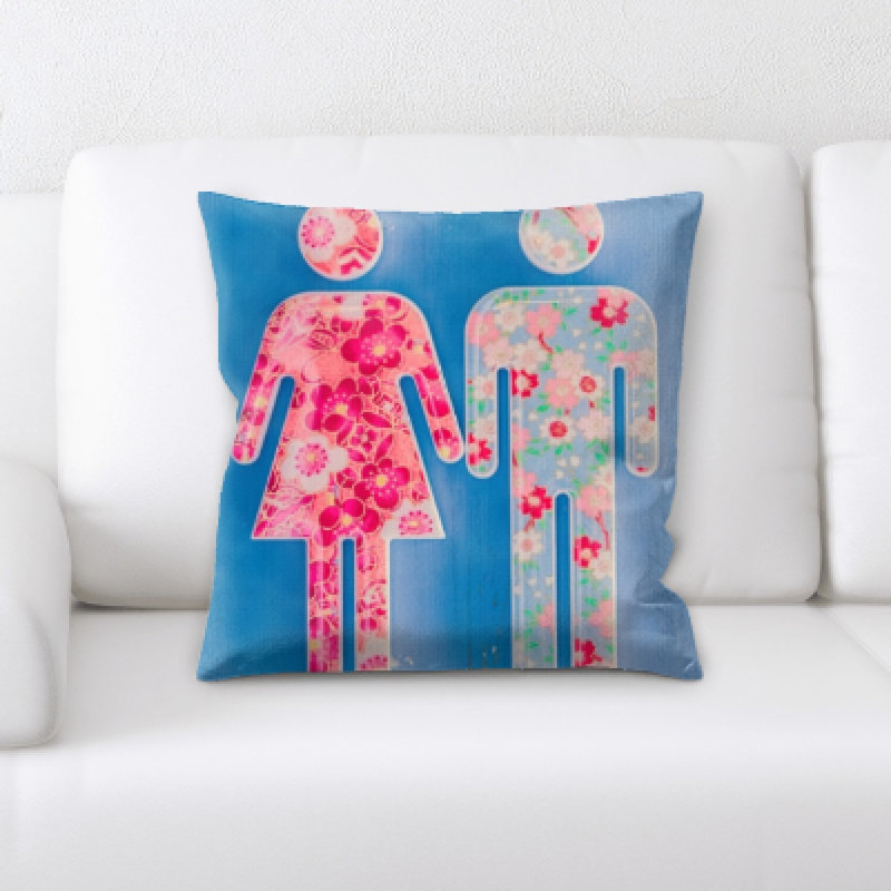 Housse et insert d'oreiller carré Wigginton Art and Craft Men Woman Flower