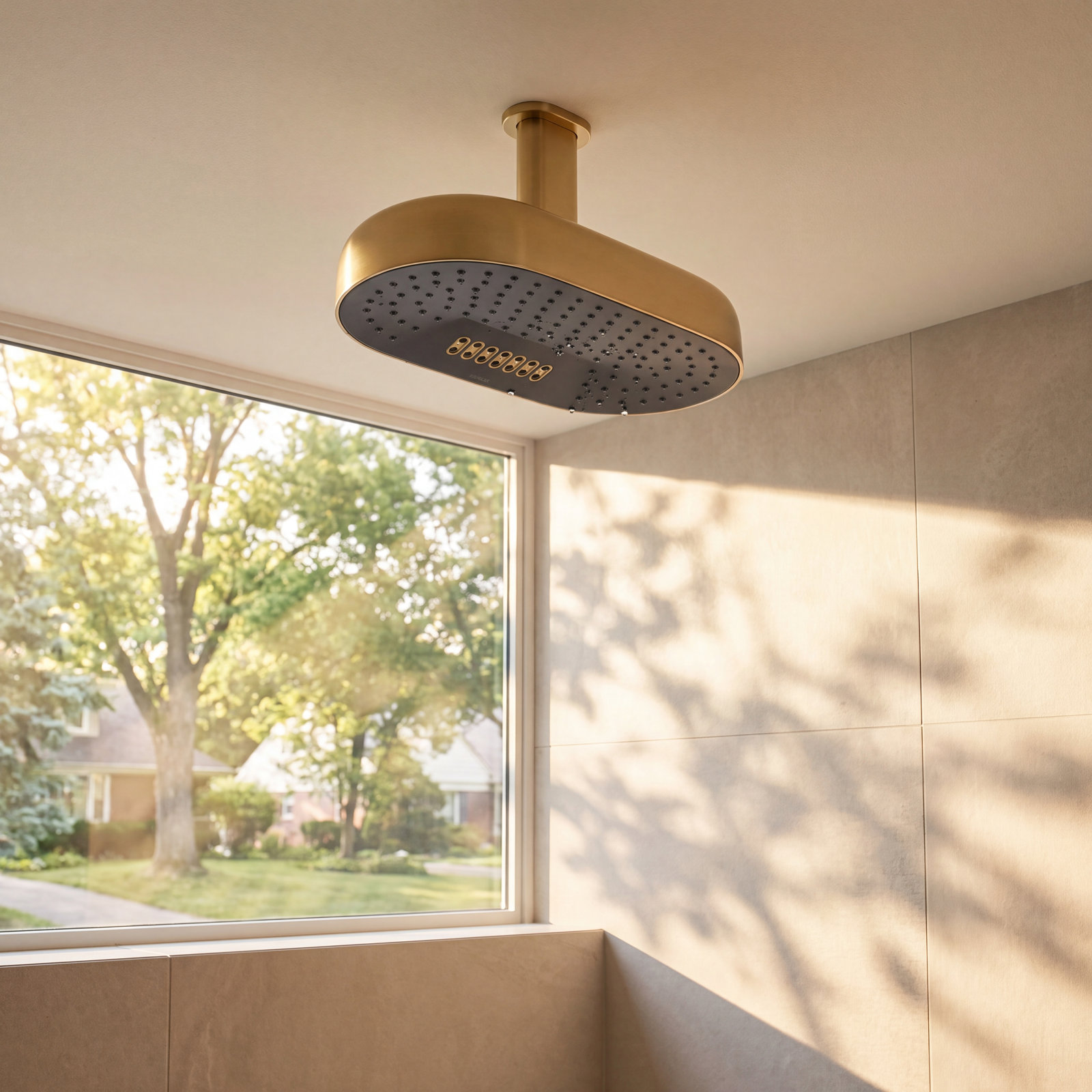 Statement 14" 1.75 GPM Oblong Rainhead, Vibrant Brushed Moderne Brass