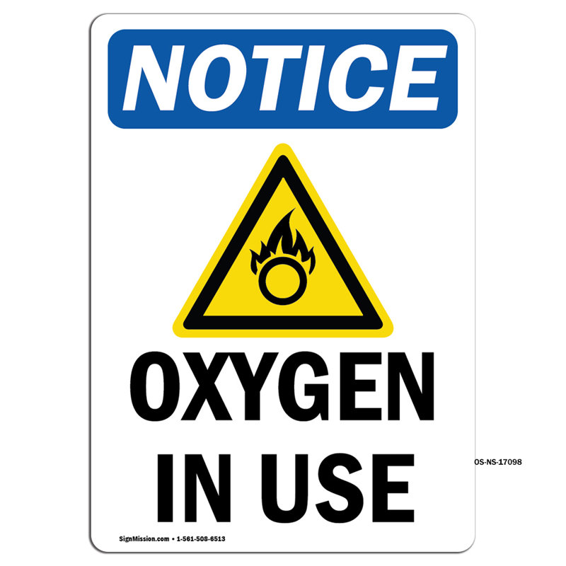 Oxygen in Use Sign with Symbol