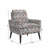 Damask Pattern Accent Arm Chair with Plain Back and Solid Wood Legs