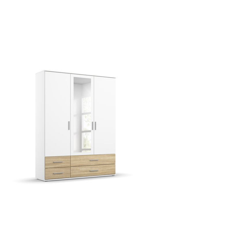 Laffitte 3 Door Wardrobe, Alpine White/Sonoma Oak