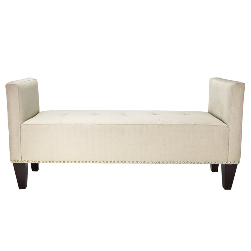 Hisle Polyester Blend Upholstered Bench, Mouse