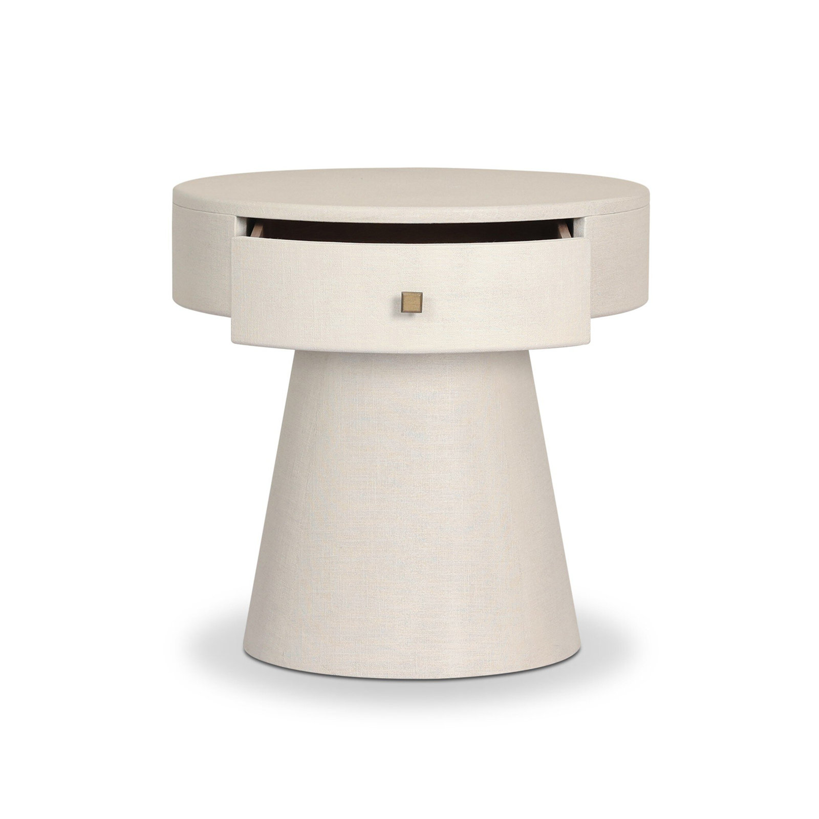 Chiro Nightstand, Ivory Painted Linen