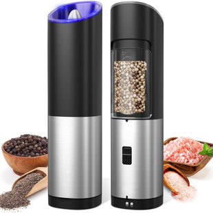  Gravity Electric Salt And Pepper Grinder Set Battery Operated Salt Grinder Pepper Mill Automatic Salt And Pepper Grinder Set With Adjustable Coarseness