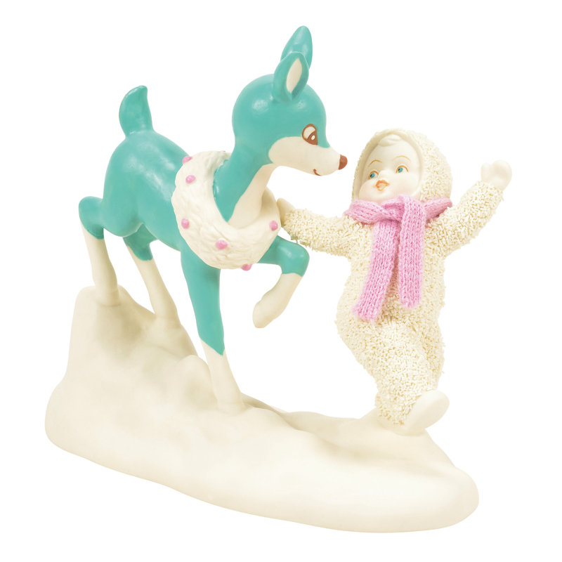 Figurine rétro Snowbabies This Way to Santa