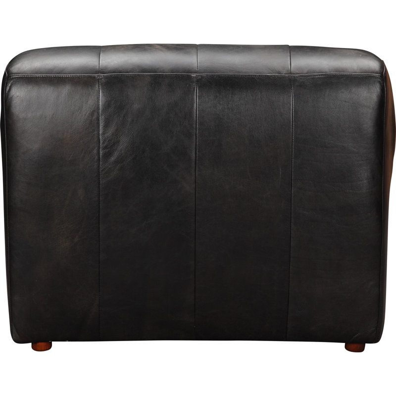 Ramsay Chaise Lounge, Black Genuine Leather