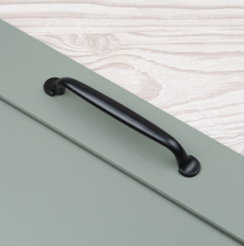 Matt Black D-Bar Cabinet Handle 128mm Dark Rounded Curved Kitchen Furniture Pull - Image 4