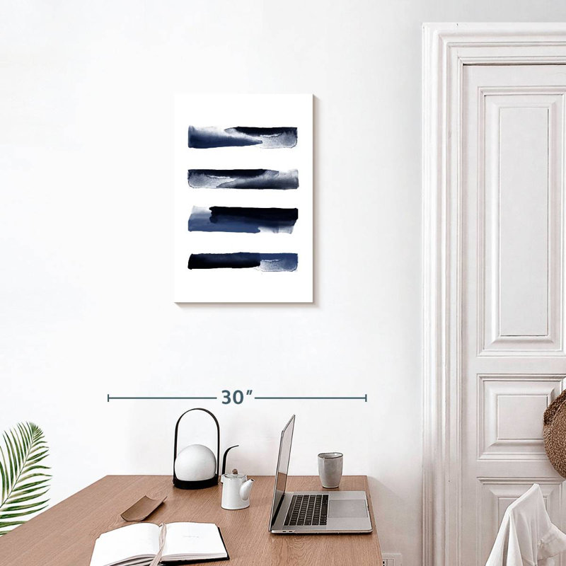 Coups d'aquarelle bleu marine Avery, H 24 po x l 16 po