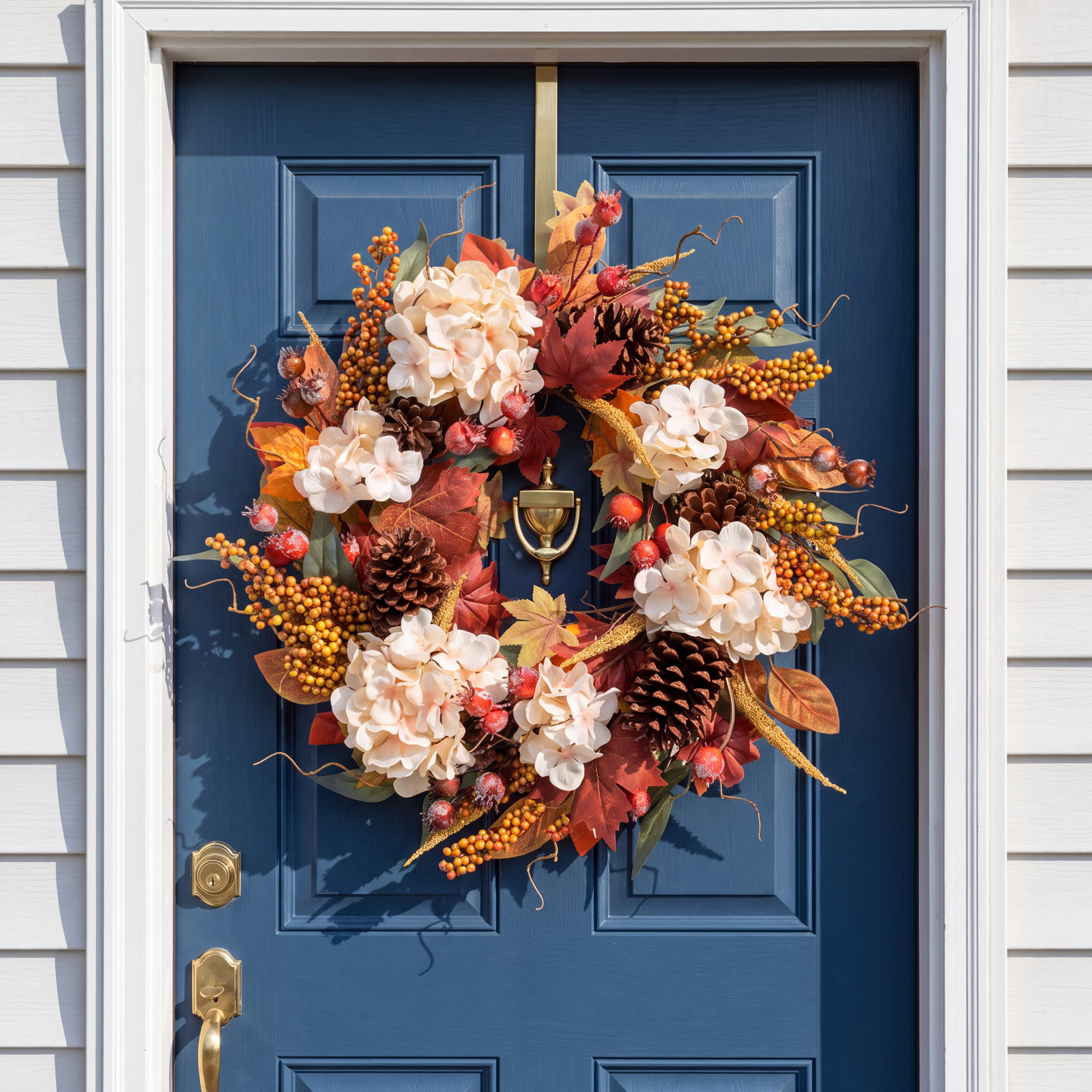 Harvest Mixed Hydrangea Wreath 22"D
