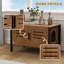 Cat Litter Box Enclosure with Tall Legs Scratching Board Dark Brown
