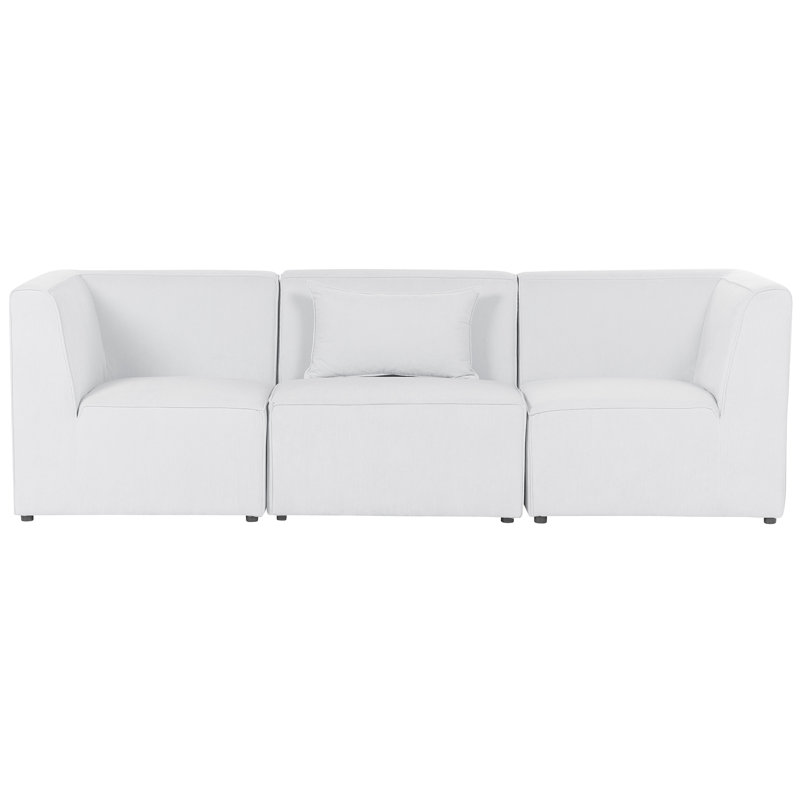 Burnita 3 Seater Corduroy Sofa, White