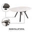 Table de salle à manger moderne extensible pour 4 à 6 personnes avec plateau en panneau de fibres à densité moyenne et pieds en métal