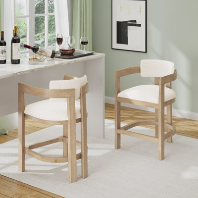 Evesham 26" Wood Upholstered Barstools