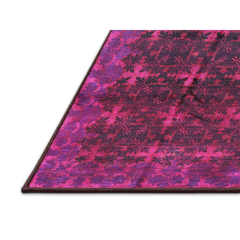 Tapis oriental noir / mauve, Rectangle 7 pi x 10 pi