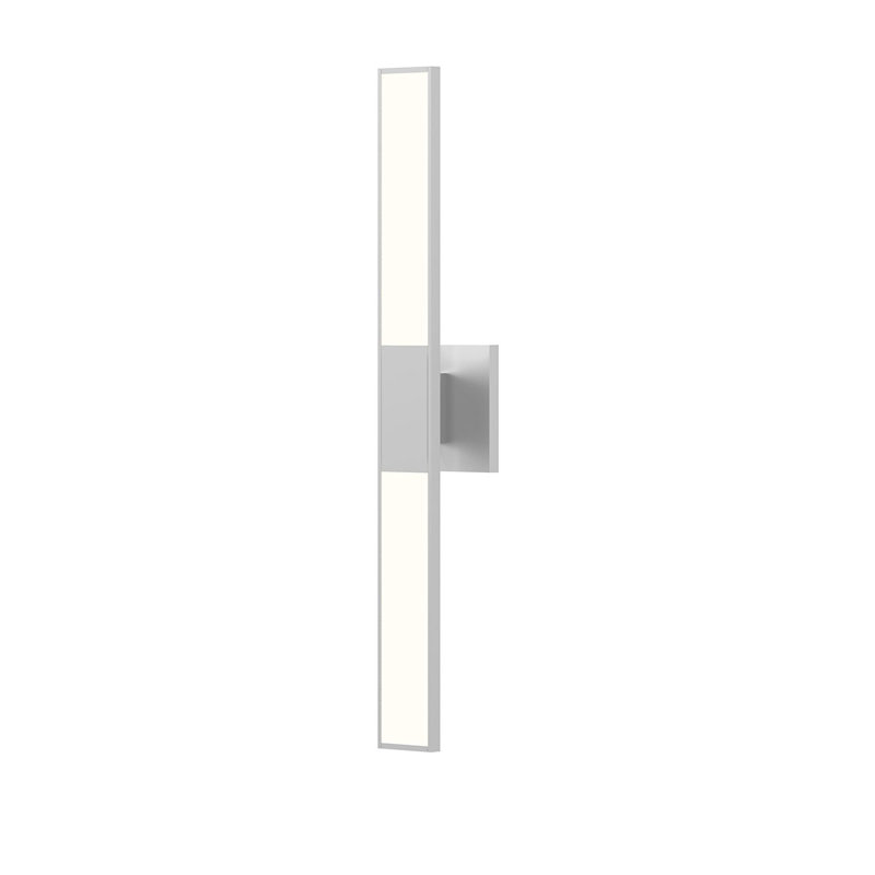 Planes Wall Sconce, Bright Satin Aluminum, 24.25"H x 4.5"W