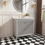 Ensemble de meuble-lavabo sur pied autoportant de 36 po avec 2 ensembles de poignées et plateau en marbre d'ingénierie entièrement assemblé-96620761