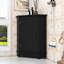 Armoire de rangement de coin de salle de bain en bois avec tablettes réglables-829100963