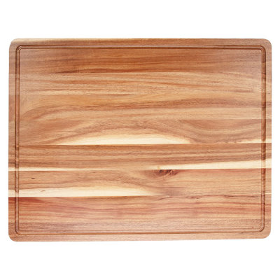 Acacia Extra Large Wood Cutting Board Butcher Block, Reversible Wooden Kitchen Block, Cheese Charcuterie Board, With Side Handles And Juice Grooves