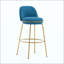Ensemble de 2 tabourets de bar d'intérieur revêtus de métal, structure finie et revêtement-386637165