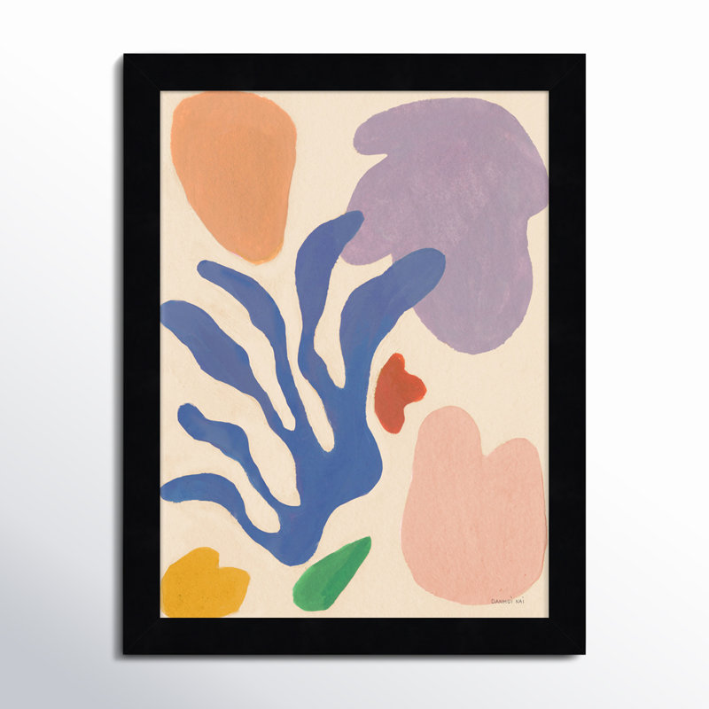 «Honoring Matisse Warm» par Danhui Naiframed, reproduction d'art, Cadre noir, H 25 po x l 19 po