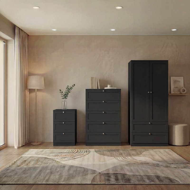 3 Piece Bedroom Set, Black
