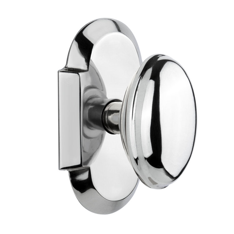 Plaque Cottage avec bouton de porte Homestead, Chrome brillant, 2-3/8 po