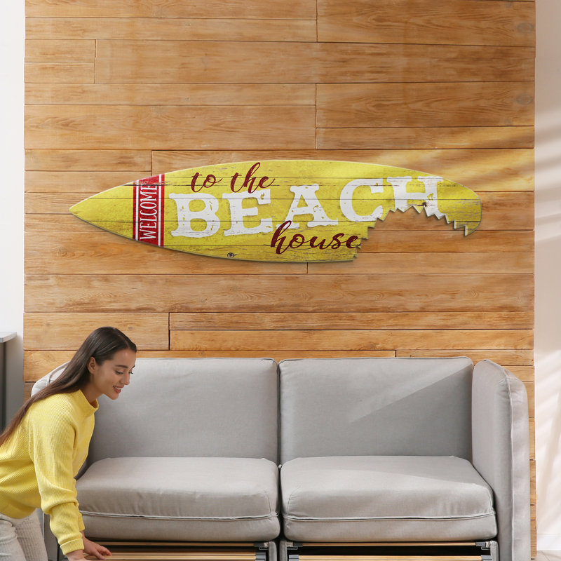 Kersh House Shark Bite Plank Surfboard Wall Décor