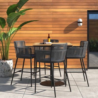 Ensemble 5 pièces de table de bar et chaises de bar Nette