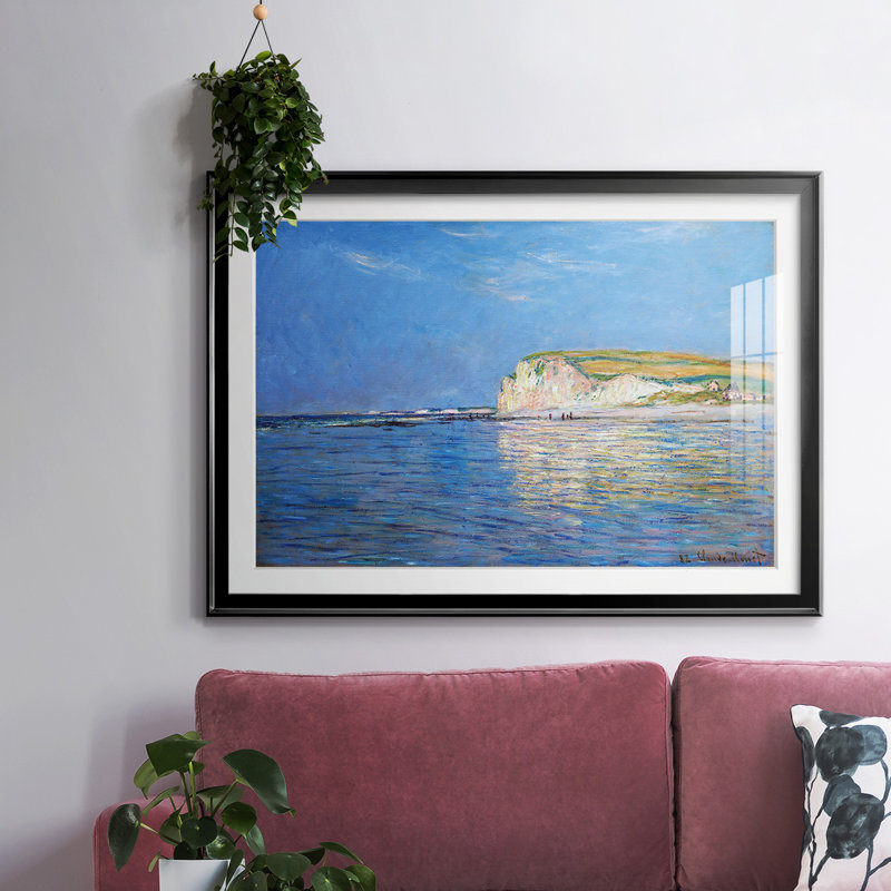Low Tide at Pourville 02, 1882-FramedFramed Print W Beveled Matt and Glass, Noir, H 27 po x l 39 po x P 1,5 po