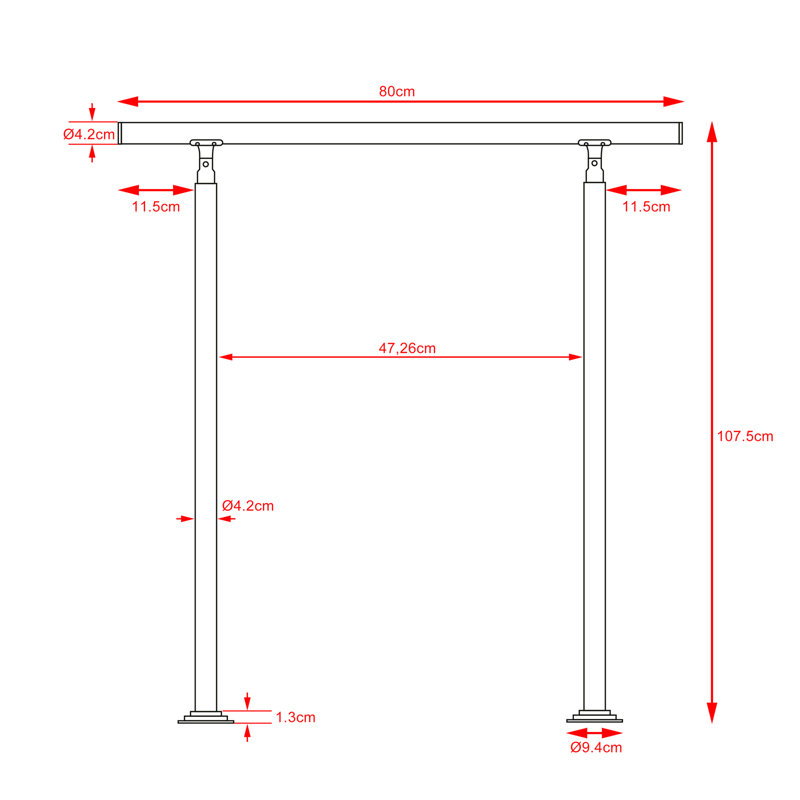 Stair Railing, 107cm H x 80cm W