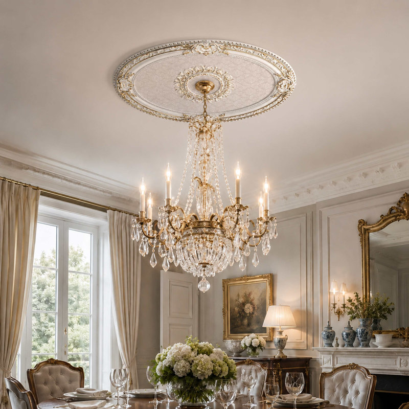 Imperial Pearl Oval Ceiling Medallion 43 inch,  Imperial Pearl
