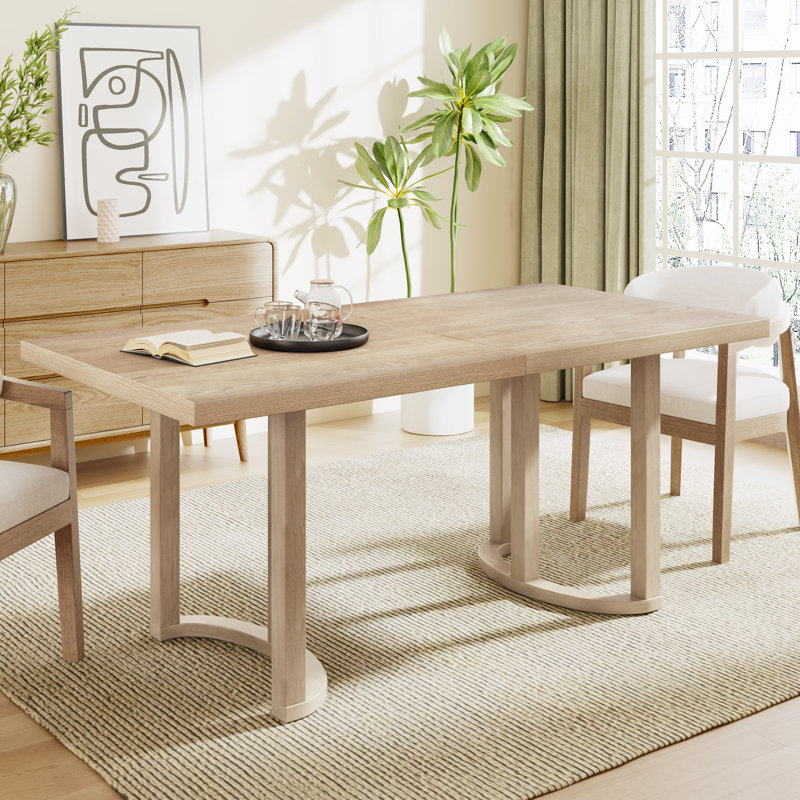 Harlan Rectangular Dining Table, 30" H x 69" L x 35" W, Light Ash