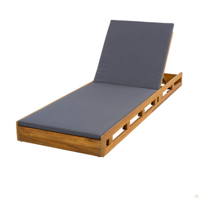 Ensemble de chaises longues en bois d'acacia avec coussins de salon résistants à l'eau