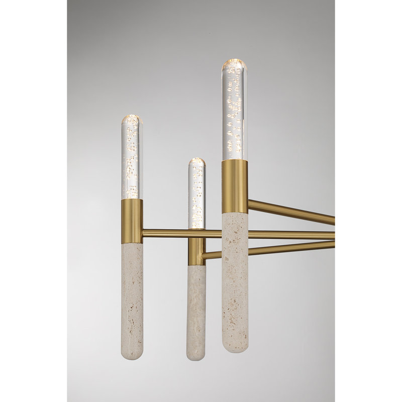 8-Light Chandelier in Warm Brass, Warm Brass