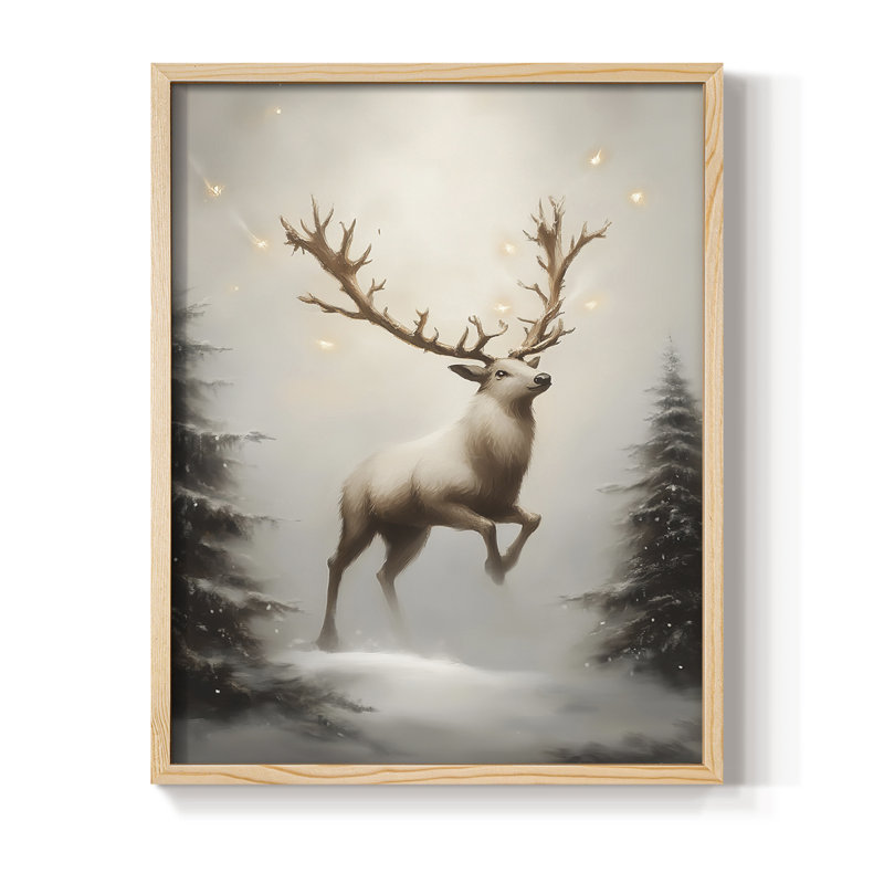«Christmas Holiday Art», série 2-CVII, reproduction encadrée - bois massif, H 15 po x l 12 po, Naturel