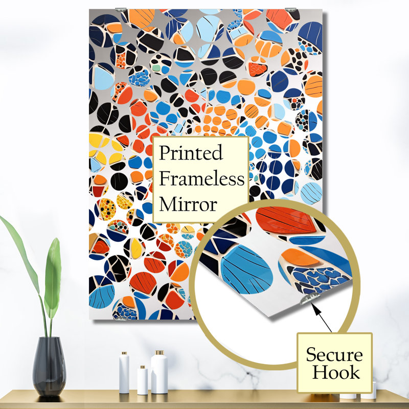 Nitesh - Grand miroir mural à carreaux abstraits MIR136333, 40 po x 30 po