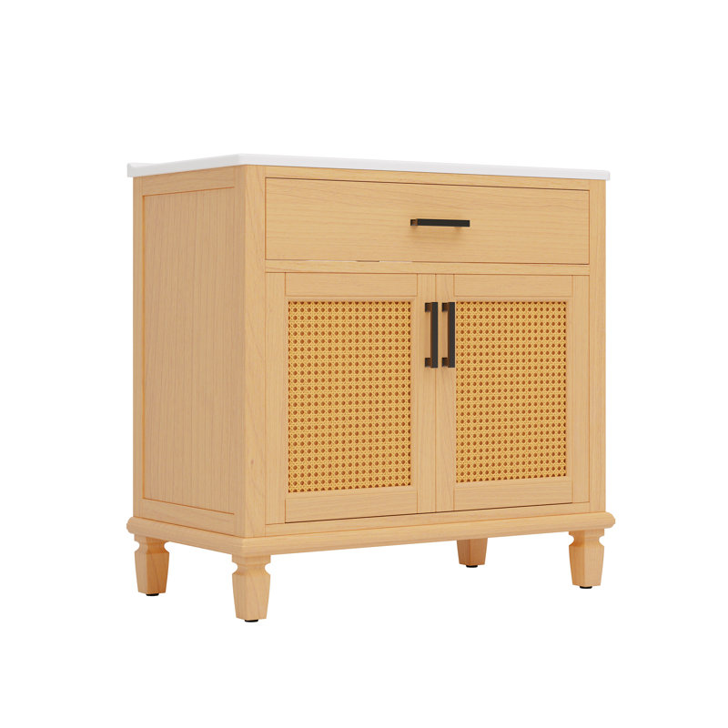 Meuble-lavabo 36 po avec comptoir en céramique, Naturel