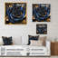 Gilded Rose In Kings Blue II - imprimé floral rose sur bois-87362814-87362820