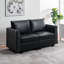 Modular Convertible Sectional Air Leather Loveseat Sofa-95668629