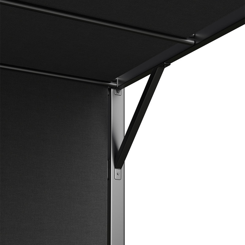 3.95m x 2.95m Steel Pergola, Black
