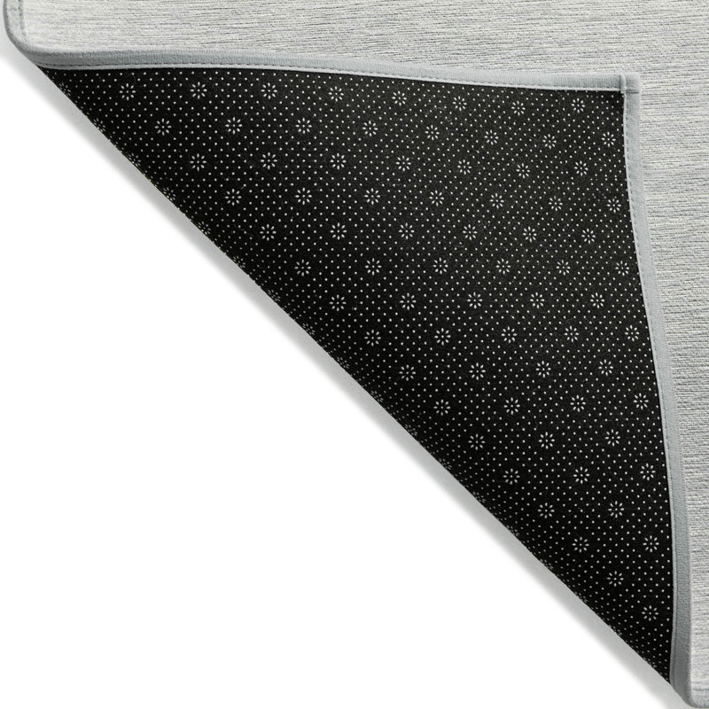 Tapis extérieur lavable rayé argenté et gris 3 pi x 5 pi