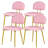 Modern Faux Leather Dining Chairs Set Of 4, Upholstered Kitchen & Dining Room Chairs With Padded Seat And Gold Metal Legs, Contemporary Side Chairs For Dining Room, Living Room, Vanity-1956855540