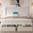 Upholstered Bed Frame with Adjustable Charged LED Headboard and Storage Drawers-74603264-67622389