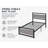 Metal Frame Platform Bed with Headboard, No Box Spring required, Modern, Black, Single-980817537
