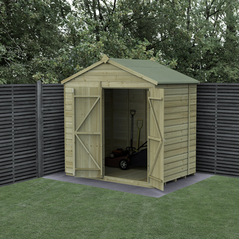 Beckwood 7 ft. 5 in. W x 7 ft. 6 in. D Solid Wood Apex Garden Shed