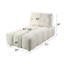 Chaise longue modulaire Loanna, lin beige
