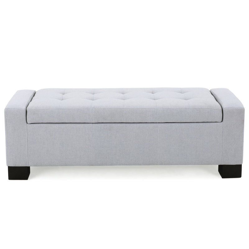 Tissu gris avec surpiqûres gaufrées et look contemporain, rangement pour le bureau, la chambre à coucher, l 50,28 po x P 20,55 po, assemblage requis avec style, tissu, couvertures,