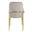 Ensemble de deux chaises d'appoint en velours gris et or et bois et métal